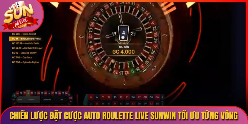 Chiến Lược Đặt Cược Auto Roulette Live Sunwin Tối Ưu Từng Vòng