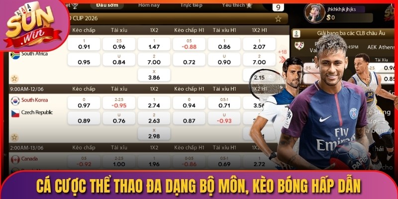Tham gia cá cược với đa dạng bộ môn, kèo hấp dẫn